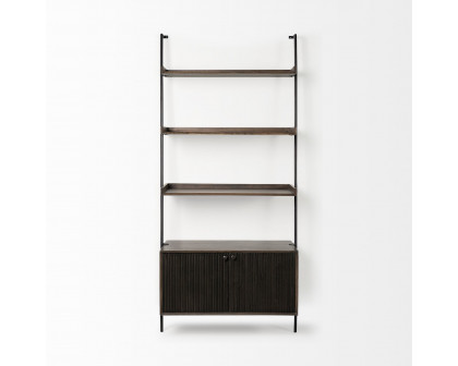 Mercana - Grace Two-Toned Brown Wood 3 Shelf Shelving Unit