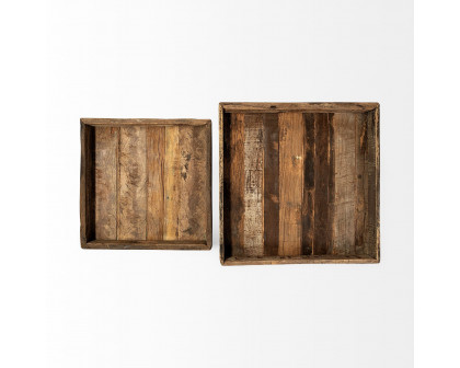 Mercana Carson Reclaimed Wood Tray - Brown, Small