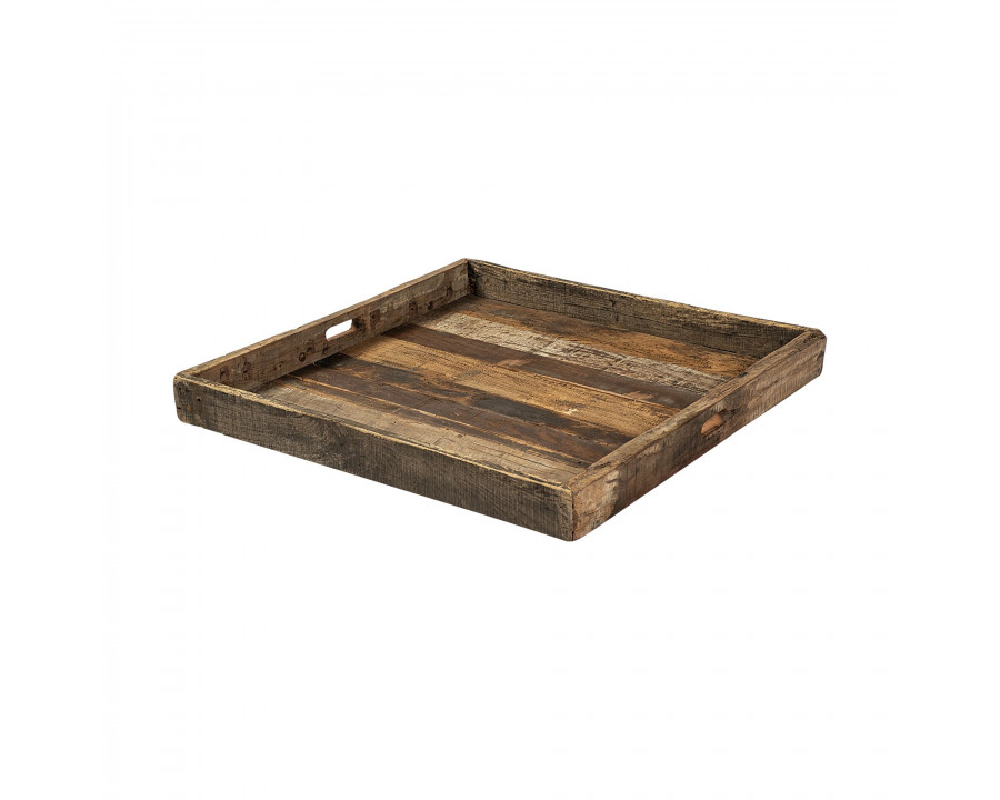 Mercana Carson Reclaimed Wood Tray - Brown, Large