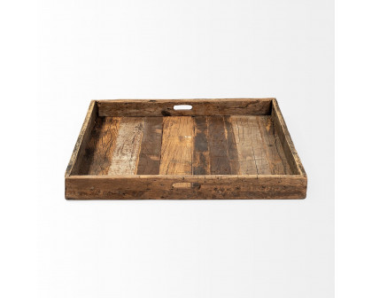 Mercana Carson Reclaimed Wood Tray - Brown, Large