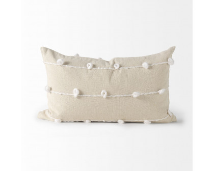 Mercana Erica 13 x 21 Detail Decorative Pillow Cover - Cream