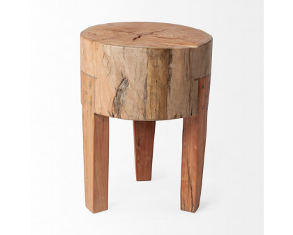 Mercana Asco 18" Stool - Rustic, Wood