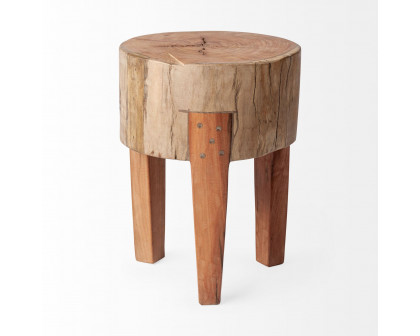 Mercana Asco 18" Stool - Rustic, Wood