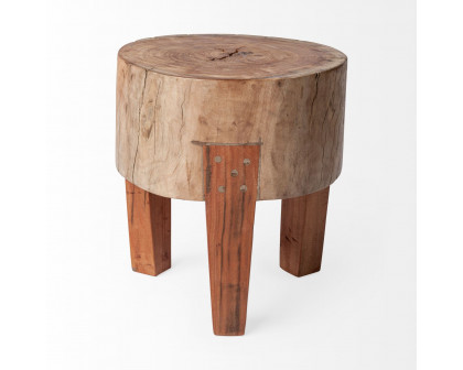 Mercana Asco 15" Stool - Rustic, Wood