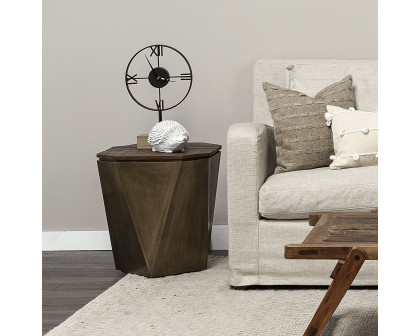 Mercana Esagono End Table with Storage - Gold