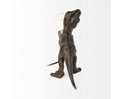 Mercana - Raptor (10.6"H) Dark Tone Resin Tyrannosaurus Rex Table Lamp