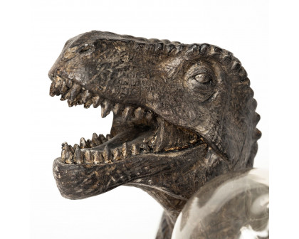 Mercana - Raptor (10.6"H) Dark Tone Resin Tyrannosaurus Rex Table Lamp