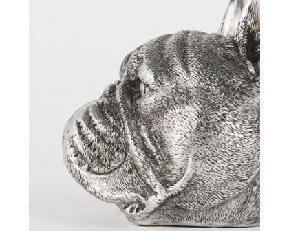 Mercana - Bruno 5L x 5W Silver American Bulldog Bookends (Set of 2)