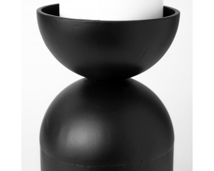 Mercana Alex Small Black Metal Cylindrical Table Candle Holder