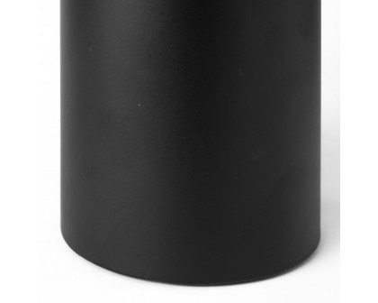 Mercana Alex Small Black Metal Cylindrical Table Candle Holder