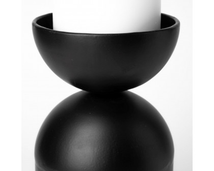 Mercana - Alex Black Metal Cylindrical Table Candle Holder