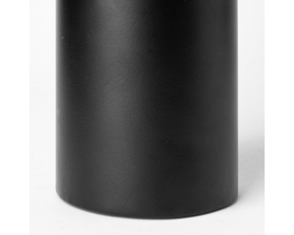 Mercana Alex Large Black Metal Cylindrical Table Candle Holder