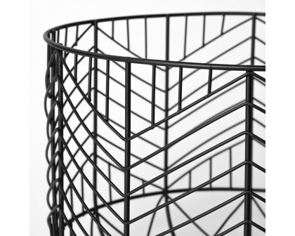 Mercana - Idris Black Metal Geometric Mesh Bowls (Set of 2)