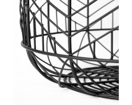 Mercana - Idris Black Metal Geometric Mesh Bowls (Set of 2)