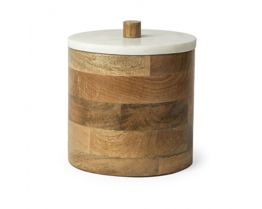 Mercana - Sandook Round Wooden Storage Jar