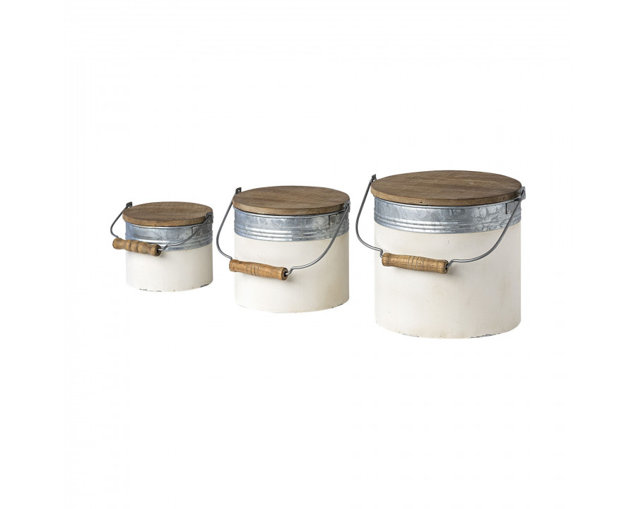 Mercana - Alani White Metal Storage Boxes (Set of 3)