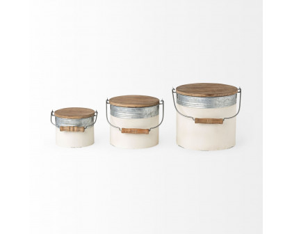 Mercana - Alani White Metal Storage Boxes (Set of 3)