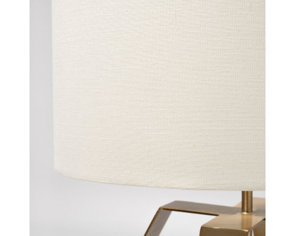 Mercana - Edwards (26"H) Gold Metal Base with Cream Fabric Shade Table Lamp