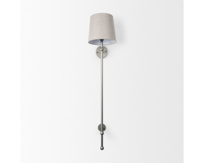 Mercana Chester 10 x 47 Metal/Fabric Shade Wall Sconce - Gray