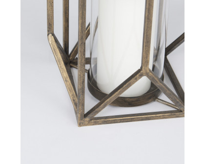 Mercana Ivy Small Candle Holder Lantern - Gold, Metal