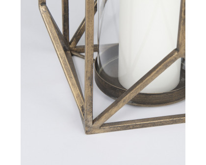 Mercana Ivy Large Candle Holder Lantern - Gold, Metal