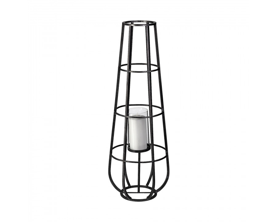 Mercana Bella Large Candle Holder Lantern - Black, Metal