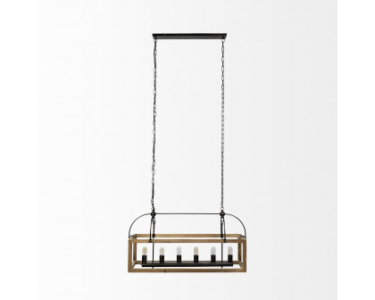 Mercana - Josie Natural Wood Chassis Six Light Chandelier