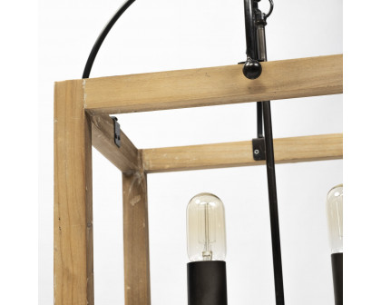 Mercana - Josie Natural Wood Chassis Six Light Chandelier