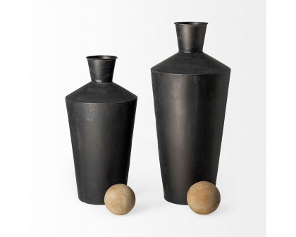 Mercana - Asher Black Metal Urns (Set of 2)