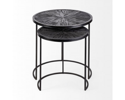 Mercana Chakra Accent Table (Set of 2) - Dark Brown, Wood