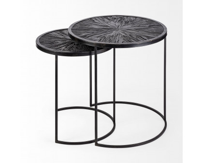 Mercana Chakra Accent Table (Set of 2) - Dark Brown, Wood