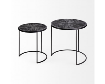 Mercana Chakra Accent Table (Set of 2) - Dark Brown, Wood