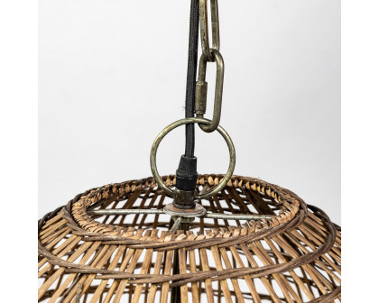 Mercana - Aruba Medium Brown Woven Straw Orb Pendant Light