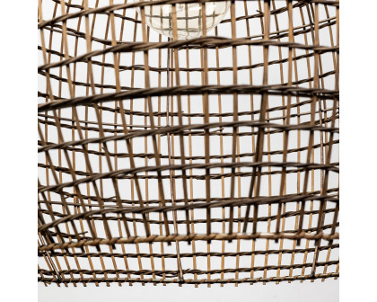 Mercana - Aruba Medium Brown Woven Straw Orb Pendant Light