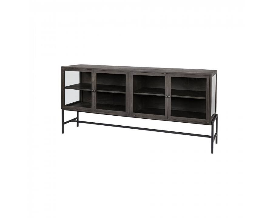 Mercana Arelius 4 Doors Sideboard - Black/Brown, Wood