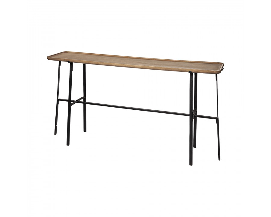 Mercana - Helios II Rectangular Brown Raised Edge Top Console Table