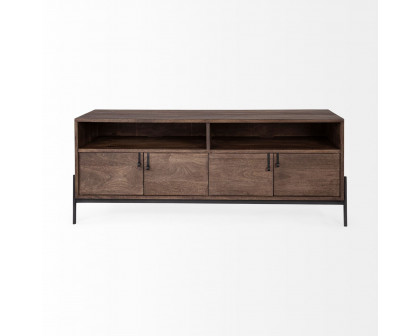 Mercana - Glenn Media Console in Dark Brown, Wood/Iron