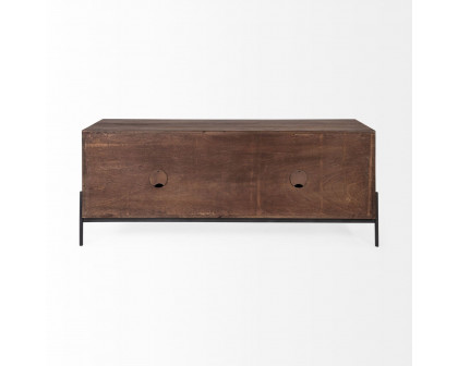 Mercana - Glenn Media Console in Dark Brown, Wood/Iron