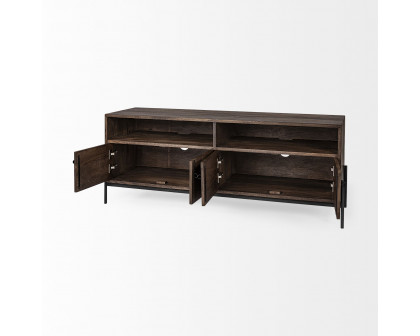 Mercana - Glenn Media Console in Dark Brown, Wood/Iron