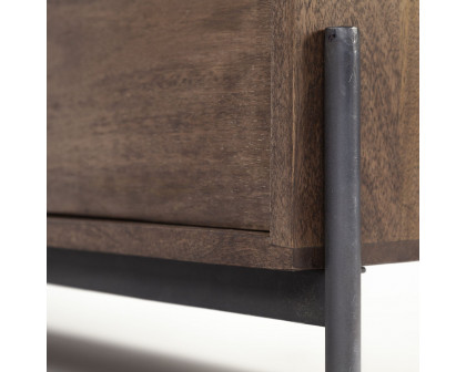 Mercana - Glenn Media Console in Dark Brown, Wood/Iron