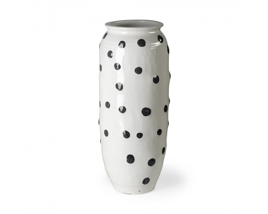 Mercana - Polka Large 32H White Ceramic Polka Dot Vase