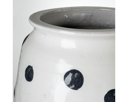 Mercana - Polka Large 32H White Ceramic Polka Dot Vase