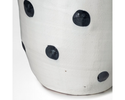 Mercana - Polka Large 32H White Ceramic Polka Dot Vase