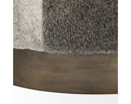 Mercana Zahavi High Round Ottoman - Gray