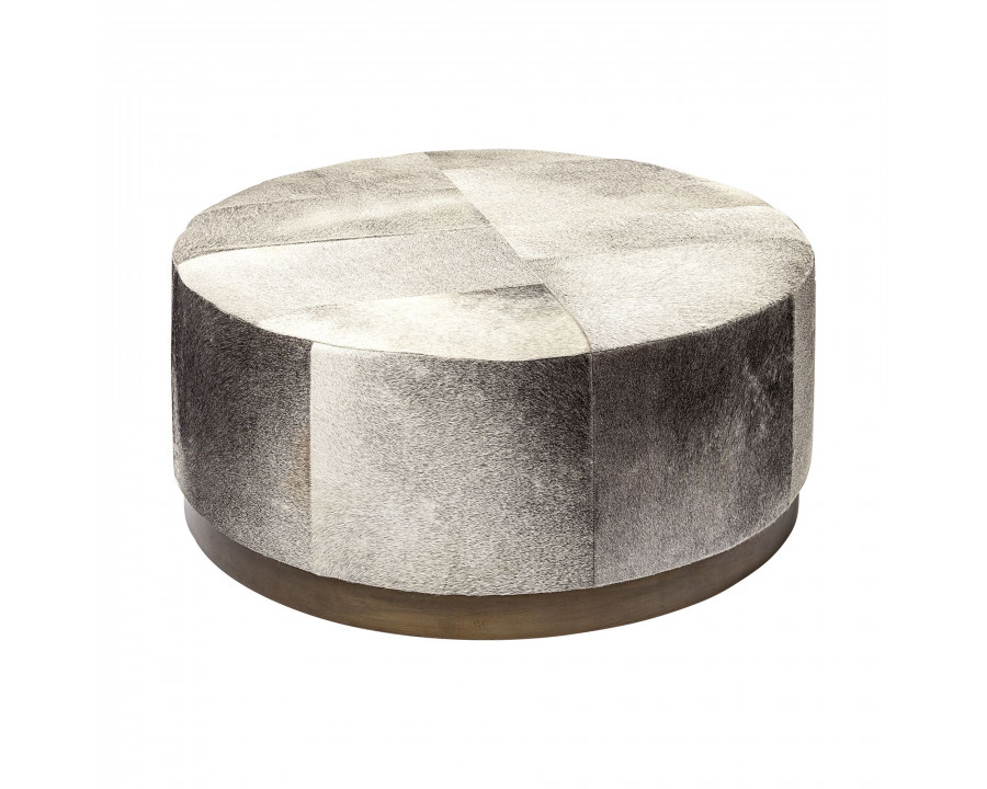 Mercana Zahavi Round Ottoman - Gray