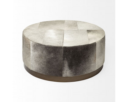 Mercana Zahavi Round Ottoman - Gray