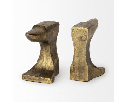 Mercana Anvilia Anvil Shaped Bookends (Set of 2) - Gold