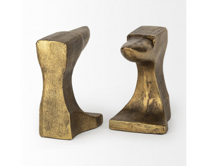 Mercana Anvilia Anvil Shaped Bookends (Set of 2) - Gold