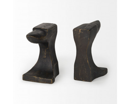 Mercana Anvilia Anvil Shaped Bookends (Set of 2) - Black