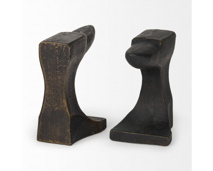 Mercana Anvilia Anvil Shaped Bookends (Set of 2) - Black